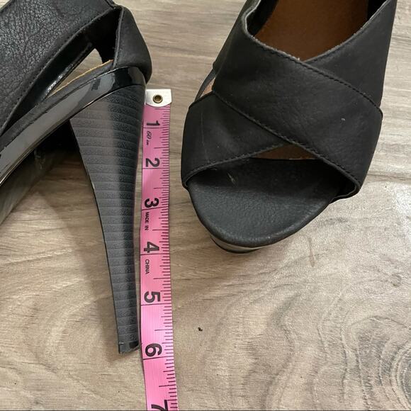 Michael Antonio black peep toe platform heels size 8.5 - Picture 7 of 10